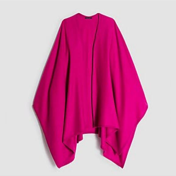 Ann Taylor Open Poncho In Pink Magenta One Size - Picture 1 of 5